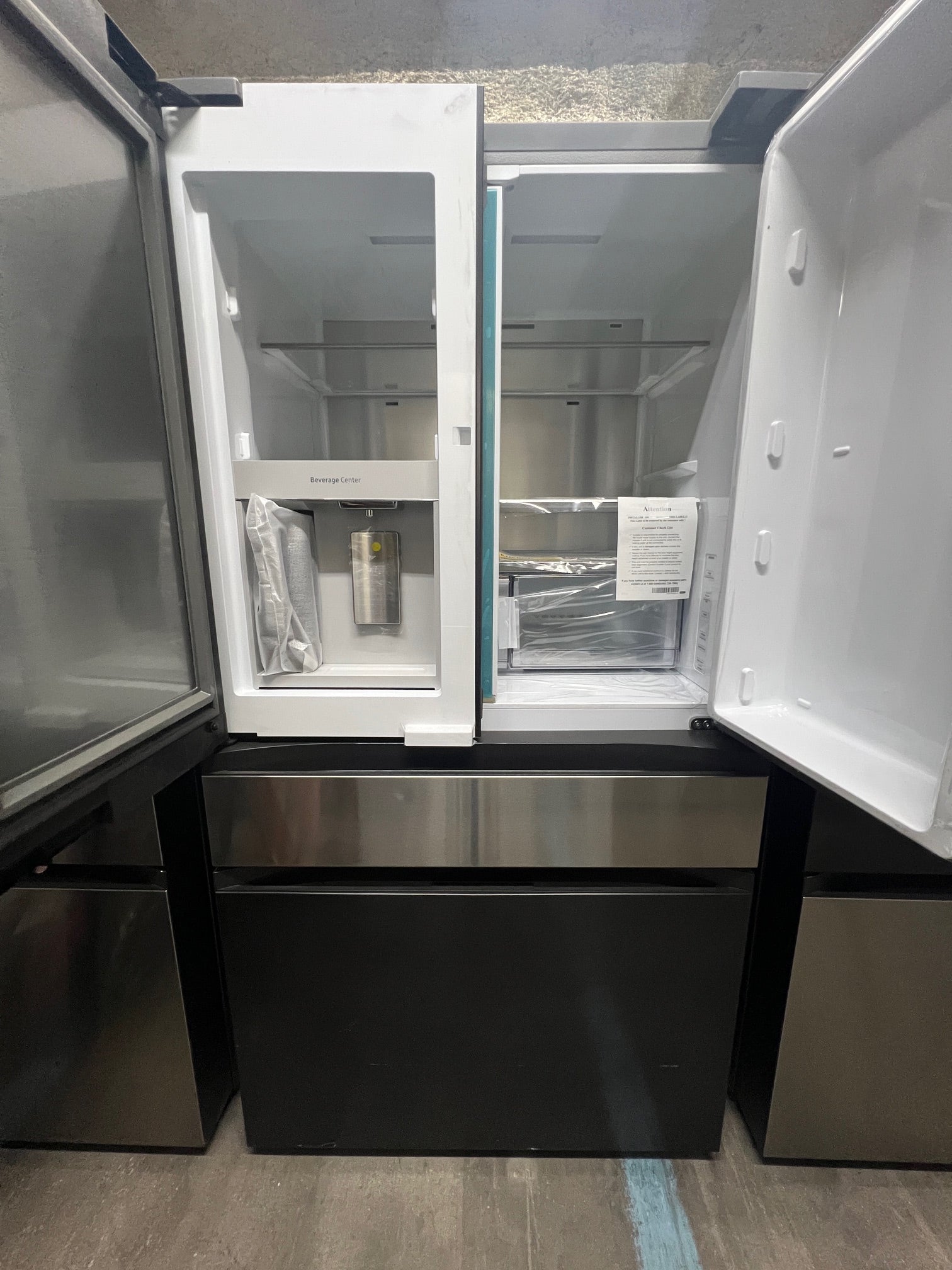 Samsung BESPOKE 23 cu. ft. 4-Door Counter Depth Stainless Steel & Stainless Black